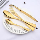 Axyaa 20-Piece Gold Stainless Steel Flatware Cutlery Set