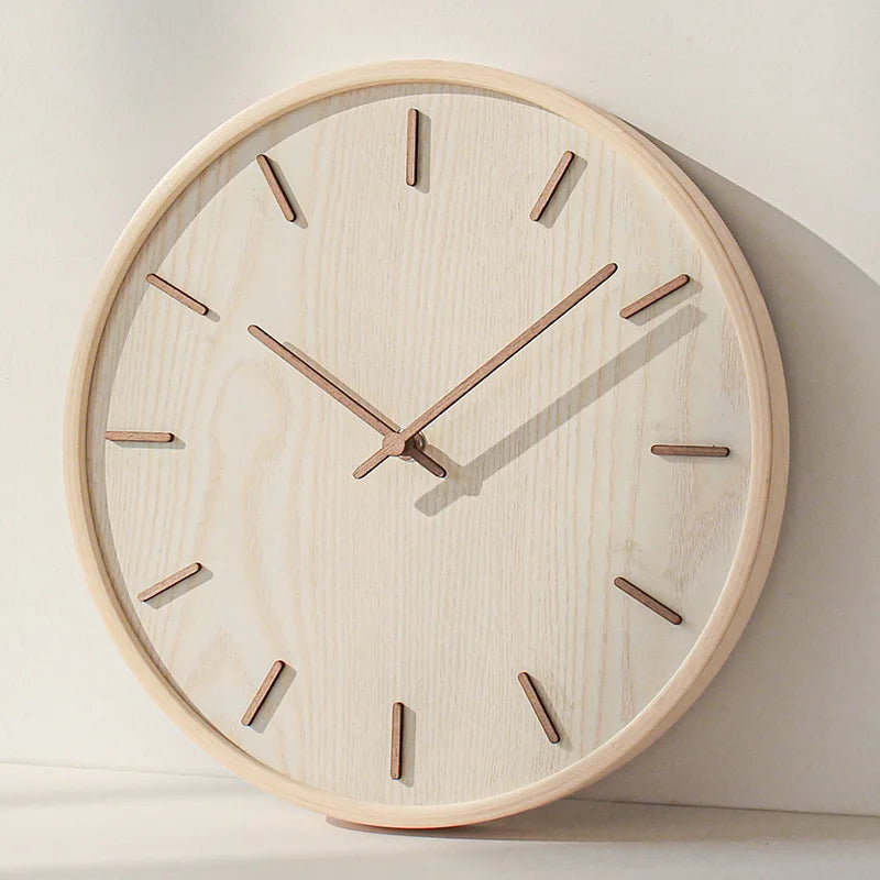 Axya Wooden Quartz Wall Clock Simple Modern Decorative Round Style