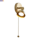 Axyaa Vintage Gold Brass LED Wall Lights Fixture Bedside Lamp
