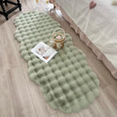 Axyaa Oval Plush Rabbit Fur Mat for Children's Bedside Rug & Living Room Decor