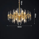 Axyaa Gold Round Crystal Chandelier for Luxurious Living Room Décor