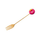Axyaa Stainless Steel Donut Dessert Spoon and Fork Set