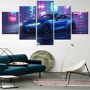 Axyaa Cool Cars Supra City Street Canvas Wall Art Poster Painting Home Decor