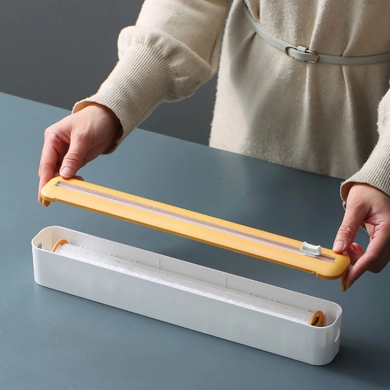 Axyaa Plastic Wrap Cutter & Food Film Dispenser Storage Box Kitchen Gadget