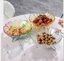 Axyaa Fruit Glass Living Room Snack Tray Set - Modern Coffee Table Candy Dried Fruit Tray