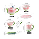 Axyaa Ceramic Rose Butterfly Teacup Set Milk Coffee Cup Camellia Afternoon Exquisite