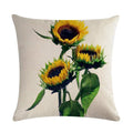 Axyaa Sunflower Pattern Linen Throw Pillow - 45*45cm