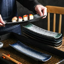 Axyaa Leaf Sashimi Board | Japanese Ceramic Boat Sushi Board for Elegant Table Setting