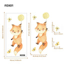 Axyaa Fox Friend Clouds Wall Decal Watercolor Vinyl Nursery Print Kids Room Decor