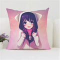 Axyaa Anime Peach Pillow Cover for Sofa Car Decoration, Polyester Cushion Case