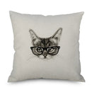 Axyaa Owl Linen Pillowcase 45x45cm Decorative Cushion Cover Sofa Throw Pillows Case