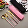 Axyaa Stainless Steel Cutlery Set with Box - Dinner Knife Fork Spoon Chopsticks