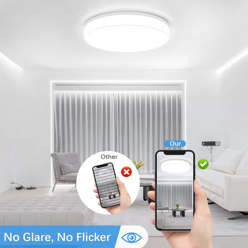 Axyaa 48W LED Ceiling Lamp: Ultra-thin Bedroom Light Fixture