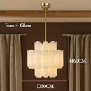 Axyaa White Glass Pendant Lamp Cream Series Iron Brass Gold Black Copper Silver