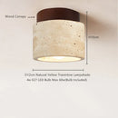 Axyaa Yellow Travertine LED Ceiling Light: Wabi Sabi Home Decor Fixture