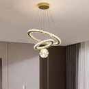 Axyaa Crystal LED Pendant Lamp with Remote Control, Dimmable Chandelier for Home Decor