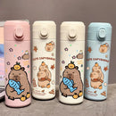 Axyaa Cute Stainless Steel Thermal Water Bottle with Filter, 400ml Thermos Cup