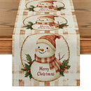 Snowman Holly Berries Table Runner by Axyaa: Festive Kitchen & Dining Decoration