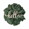 Eucalyptus Wreath with Hello Sign by Axyaa - Seasonal Front Door Decor