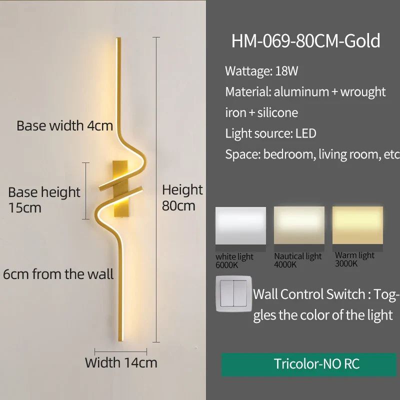 Axyaa Minimalist LED Wall Sconce for Bedroom & Living Room