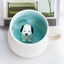 Axyaa Cute Animal Ceramic 3D Mug - Coffee Tea Breakfast Cup Gift