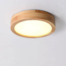 Axyaa Modern Round LED Wood Ceiling Lights for Bedroom, Nordic Design Home Decor Lamp
