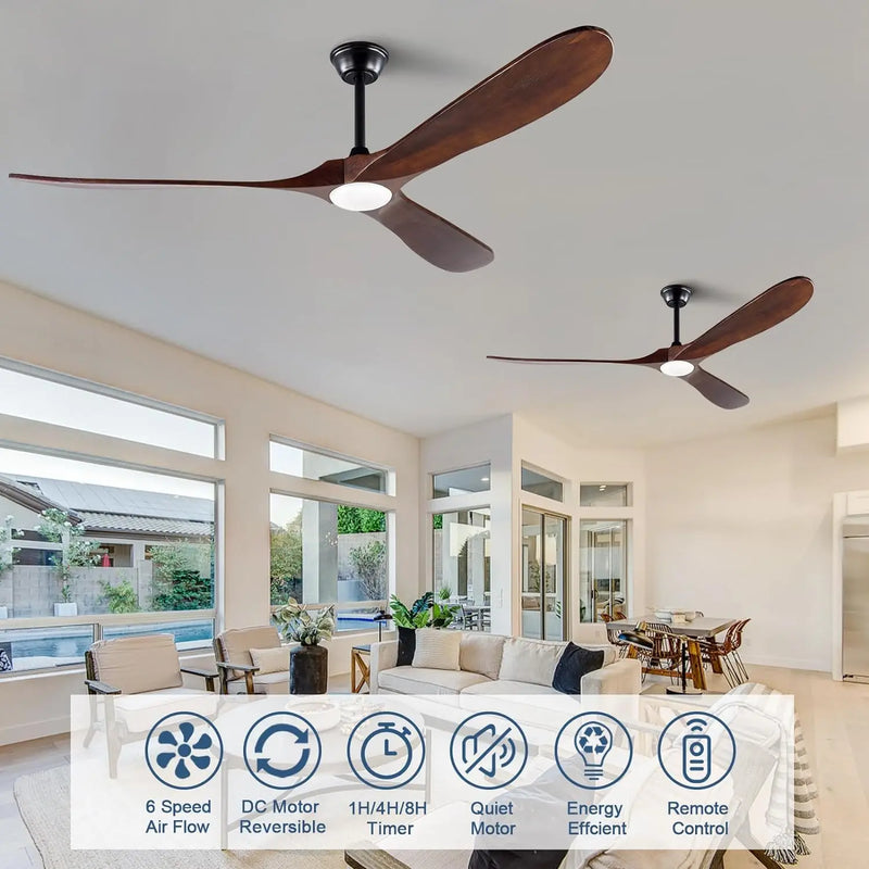 Axyaa Retro Large Ceiling Fan Lamps for Home Office Lounge Living Room Bedroom