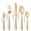 Axyaa Stainless Steel Cutlery Set, 5pcs Steak Fork Knife Spoon for Banquets