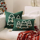 Axyaa Cozy Christmas Tree Cushion Cover - Soft, Tufted, Simple Home Decor