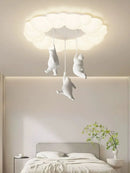 Axyaa Bubble Cloud Bear Ceiling Lamp: French Cream Style for Master Bedrooms & Kids Rooms