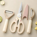 Axyaa Panda Peeler Scissors & Knife Set - Stainless Steel, Multifunctional Kitchen Tools