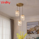 Axyaa Nordic Crystal Pendant Chandelier for Dining Room & Bar