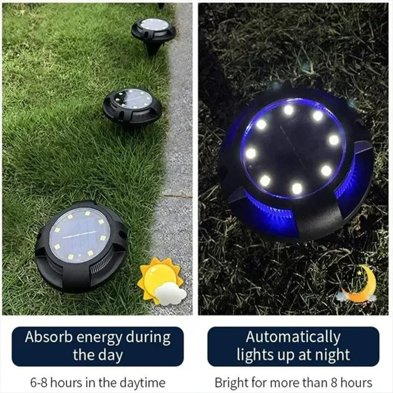 Axyaa Solar Disk Light Garden Spotlight Underground Deck Lamp LED Decor