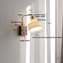 Axyaa Clear Glass LED Wall Lights with Modern Toggle Switch, Walnut Copper Stair Light