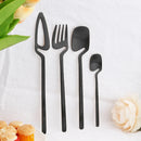 Axyaa 24-Piece Stainless Steel Cutlery Set in Matte Black Finish