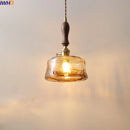 Axyaa Amber Glass Pendant Lamps Copper Modern Hanging Lights Fixtures