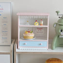Axyaa Double-layer Desktop Storage Cabinet for Dolls, Perfume, Cosmetics, and Ornaments