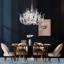 Axyaa Clear Crystal Pendant Chandelier for Dining and Living Room