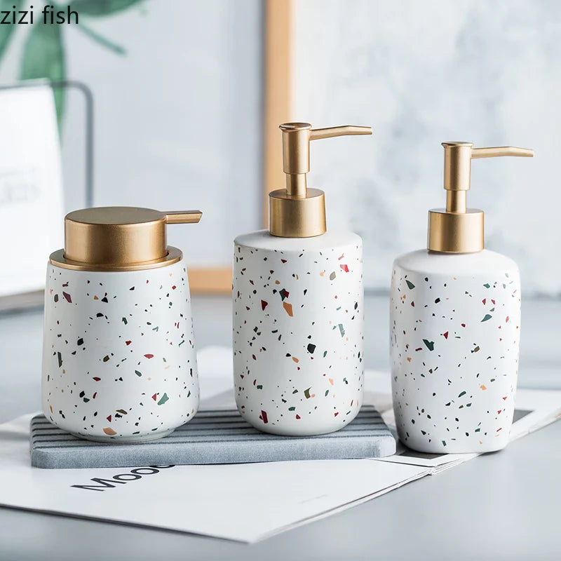 Axya Terrazzo Pattern Handwashing Fluid Bottle for Bathroom Supplies
