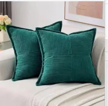 Luxury Cream White Corduroy Cushion Cover 45x45 - Axyaa Signature Collection