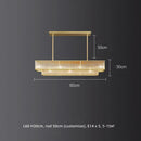 Axyaa Clear Glass Rod Linear Chandelier - Vintage Gold Lustre LED Lighting