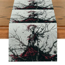 Axyaa Floral Skull Branches Table Runner