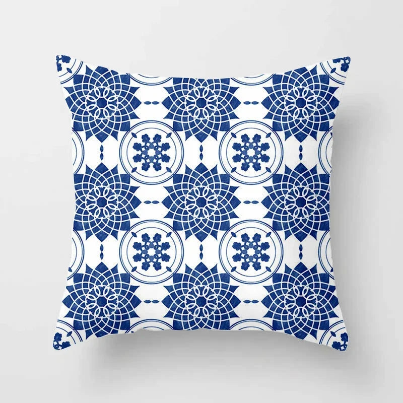 Axyaa Blue Mandala Pattern Pillow Case 45*45cm