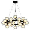 Axyaa Modern Gold Black Glass Chandelier for Living Dine Room