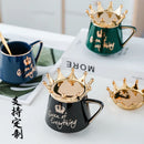 Axyaa Ceramic Couple Coffee Cup Set with Lid