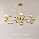 Axyaa Glass Chandelier - Modern Nordic Living Room Lighting Fixture