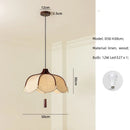 Axyaa Wood E27 Led Fabric Pendant Lights Chandelier Luminarias