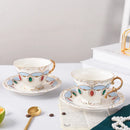 Axya Elegant Bone Coffee Cup Set with Dish - European Style High-end Tea Cup Perfect for Christmas