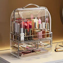Axyaa Clear Lipstick Holder with Lid and Handle, Compact Makeup Organizer