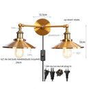Axyaa Vintage Industrial 2-Head Wall Lights with Pull Chain Switch